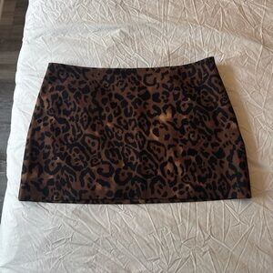 Leopard Print Reformation x Laura Harrier Mini Skirt
